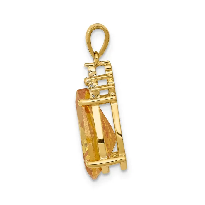 Necklaces Goldia 14K Yellow Gold Pear Citrine u0026 Real Diamond Pendant