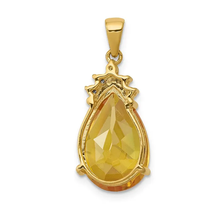 Necklaces Goldia 14K Yellow Gold Pear Citrine u0026 Real Diamond Pendant
