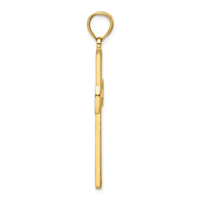 Necklaces Goldia 14k Yellow Gold Polished Beaded Cross Pendant