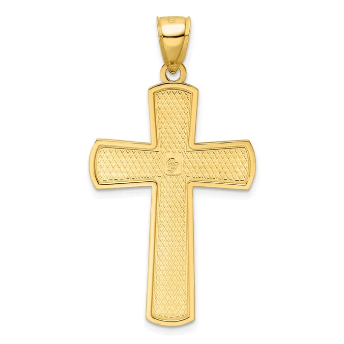 Necklaces Goldia 14k Yellow Gold Polished Beaded Cross Pendant