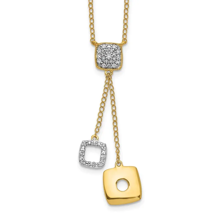 Necklaces Goldia 14K Yellow Gold Real Diamond Circles 18 inch Dangle Necklace Necklaces Goldia 14K Yellow Gold Real Diamond Circles 18 inch Dangle Necklace