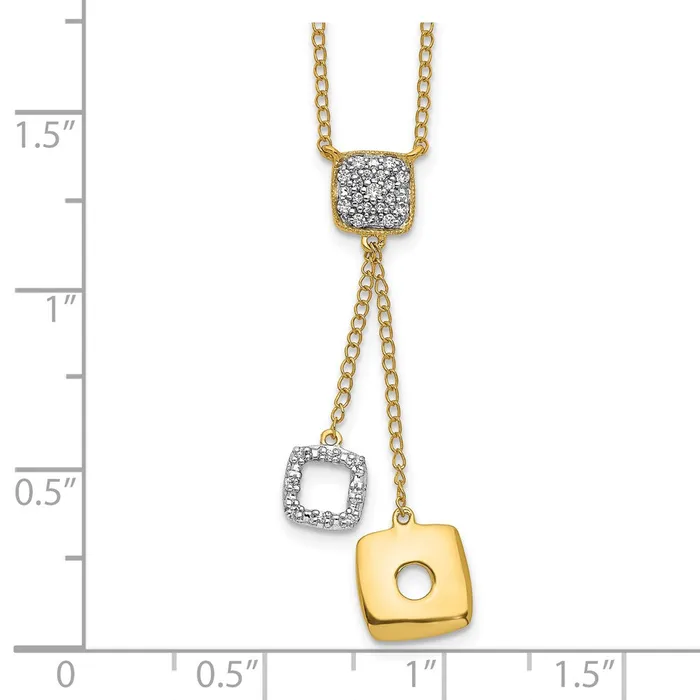 Necklaces Goldia 14K Yellow Gold Real Diamond Circles 18 inch Dangle Necklace