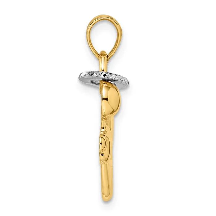 Necklaces Goldia 14k Yellow u0026 Rhodium Gold u0026 White Rhodium DC Halo on Angel Pendant