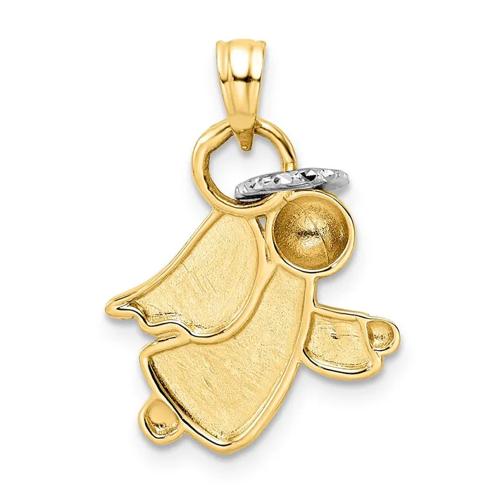 Necklaces Goldia 14k Yellow u0026 Rhodium Gold u0026 White Rhodium DC Halo on Angel Pendant