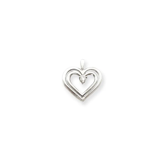 Necklaces Goldiacom 14k White Gold A Diamond heart pendant