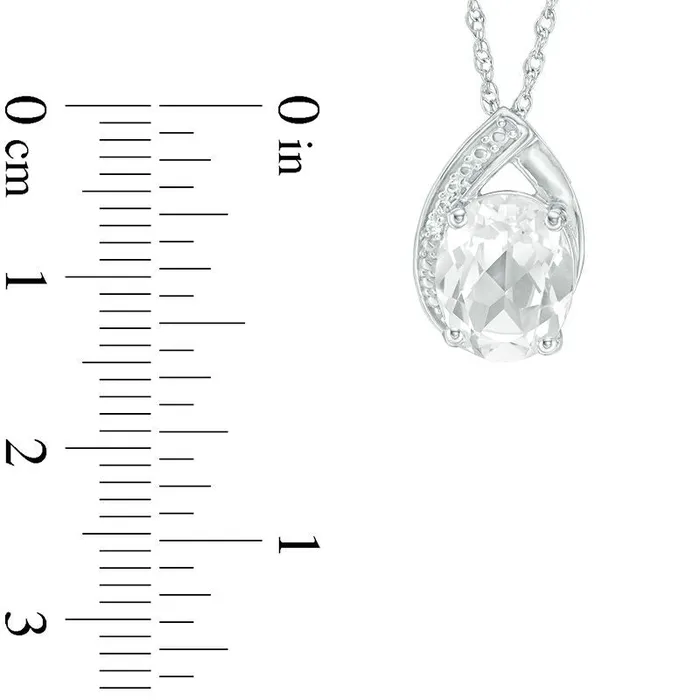 Necklaces Goldia Oval and Round LabCreated White Sapphire Teardrop Pendant in Sterling Silver Necklaces Goldia Oval and Round LabCreated White Sapphire Teardrop Pendant in Sterling Silver