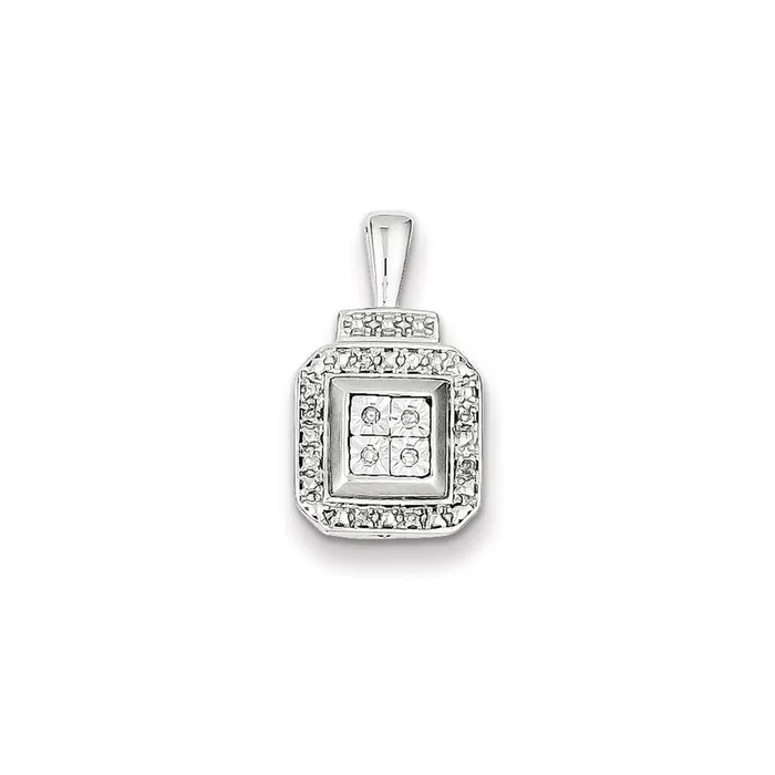 Necklaces Goldia Sterling Silver Diamond Square Pendant