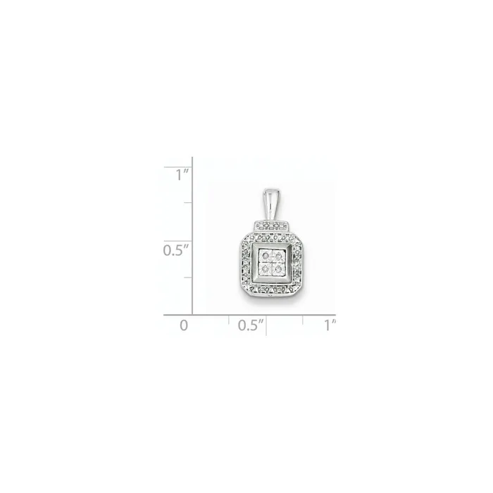 Necklaces Goldia Sterling Silver Diamond Square Pendant