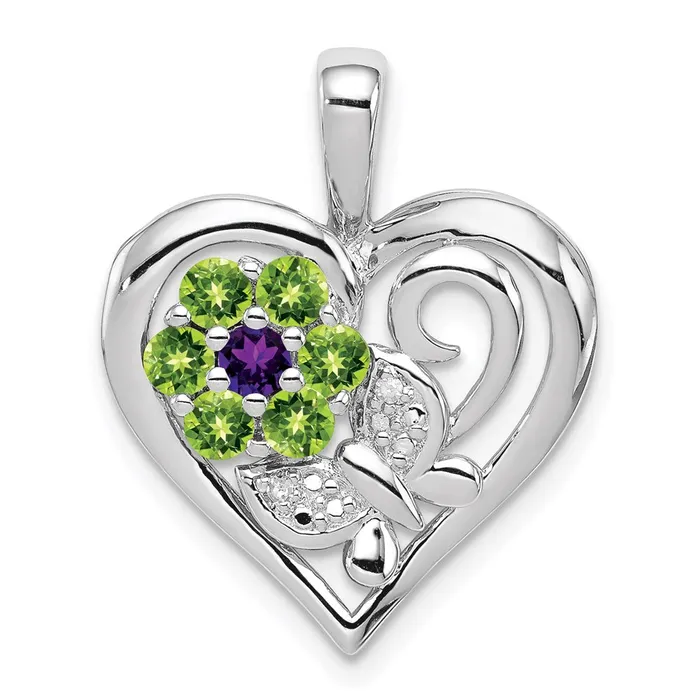 Necklaces Goldia Sterling Silver Rhodiumplated Amethyst and Peridot Diamond Pendant Necklaces Goldia Sterling Silver Rhodiumplated Amethyst and Peridot Diamond Pendant