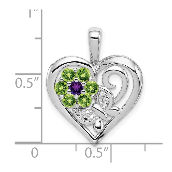 Necklaces Goldia Sterling Silver Rhodiumplated Amethyst and Peridot Diamond Pendant