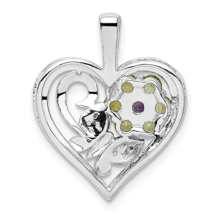 Necklaces Goldia Sterling Silver Rhodiumplated Amethyst and Peridot Diamond Pendant
