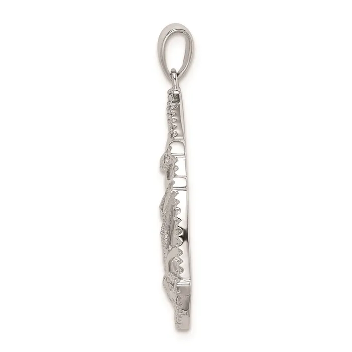Necklaces Goldia Sterling Silver Rhodium Plated Diamond Teardrop Pendant