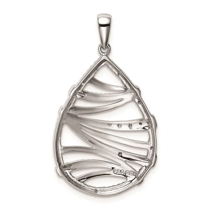 Necklaces Goldia Sterling Silver Rhodium Plated Diamond Teardrop Pendant