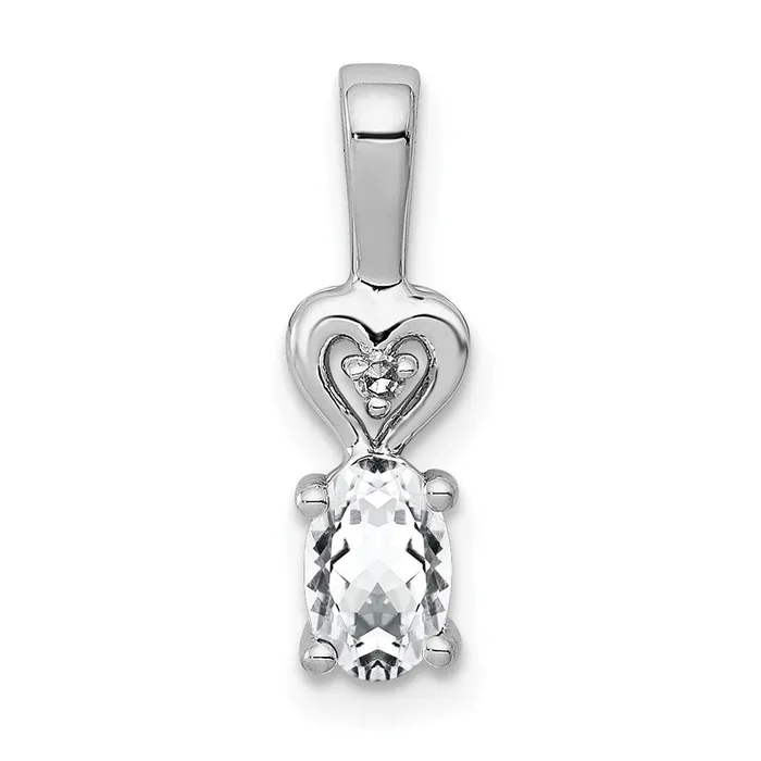 Necklaces Goldia Sterling Silver Rhodiumplated White Topaz u0026 Diamond Pendant