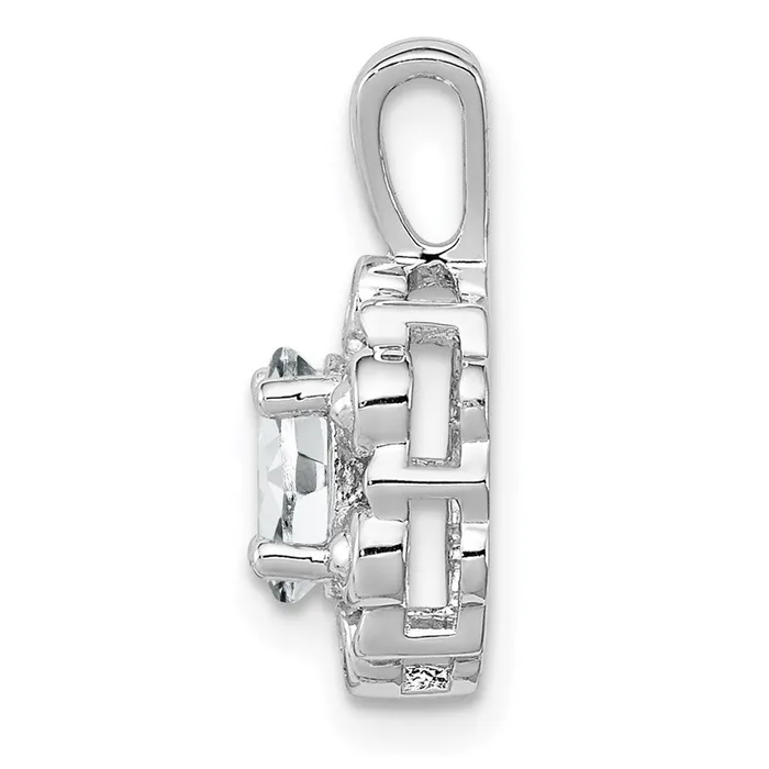 Necklaces Goldia Sterling Silver Rhodiumplated White Topaz u0026 Diamond Pendant