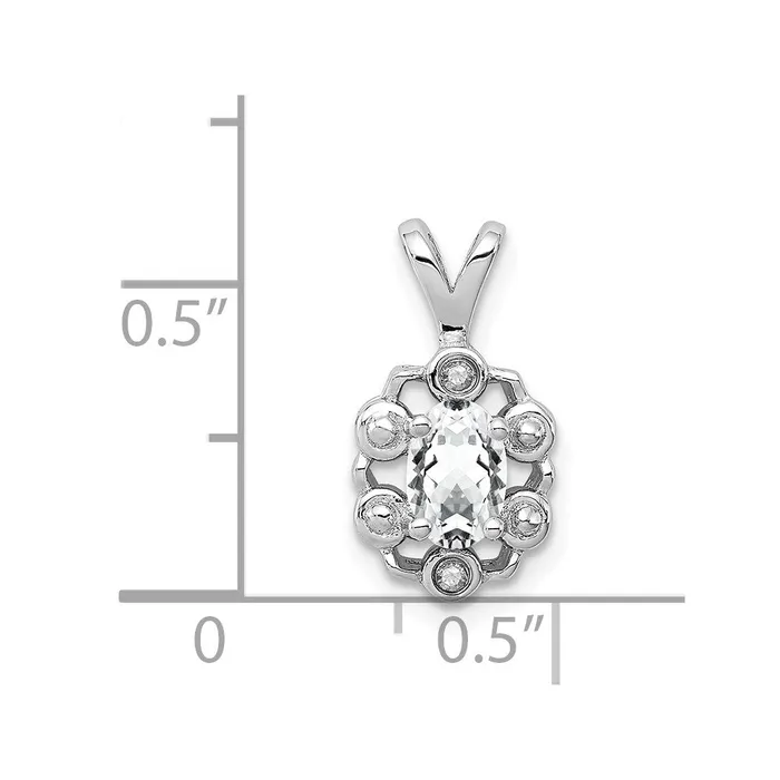 Necklaces Goldia Sterling Silver Rhodiumplated White Topaz u0026 Diamond Pendant