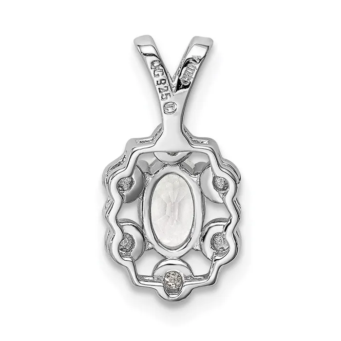 Necklaces Goldia Sterling Silver Rhodiumplated White Topaz u0026 Diamond Pendant