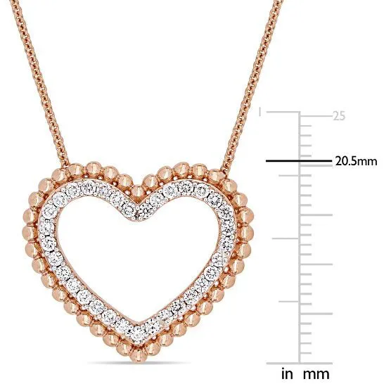 Necklaces JMS always Original AMOUR 12 CT TW Diamond Heart Necklace In 14K Rose Gold Necklaces JMS always Original AMOUR 12 CT TW Diamond Heart Necklace In 14K Rose Gold