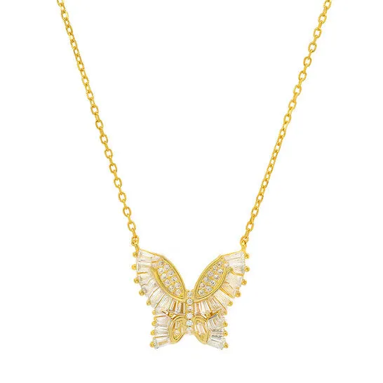 Necklaces JMS always Original Kylie Harper 14k Gold Over Silver Cubic Zirconia CZ Butterfly Necklace Necklaces JMS always Original Kylie Harper 14k Gold Over Silver Cubic Zirconia CZ Butterfly Necklace