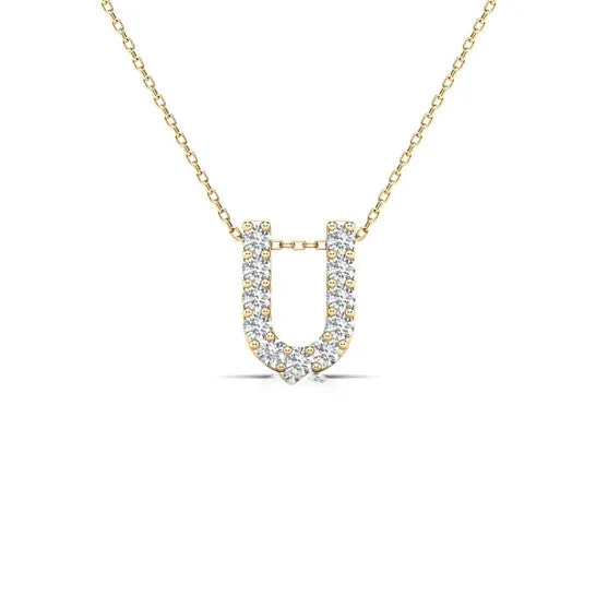 Necklaces JMS always Original Maulijewels 011 Carat Natural Diamond Initial U Necklace Pendant In 14K Yellow Gold With 18 Cable Chain Necklaces JMS always Original Maulijewels 011 Carat Natural Diamond Initial U Necklace Pendant In 14K Yellow Gold With 18 Cable Chain