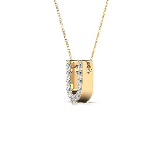 Necklaces JMS always Original Maulijewels 011 Carat Natural Diamond Initial U Necklace Pendant In 14K Yellow Gold With 18 Cable Chain Necklaces JMS always Original Maulijewels 011 Carat Natural Diamond Initial U Necklace Pendant In 14K Yellow Gold With 18 Cable Chain