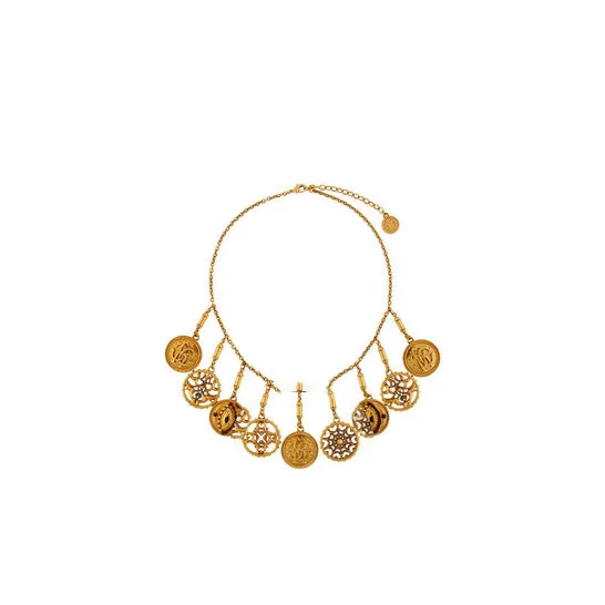 Necklaces JMS always Original Roberto Cavalli Ladies Lucky Coin Choker Necklace