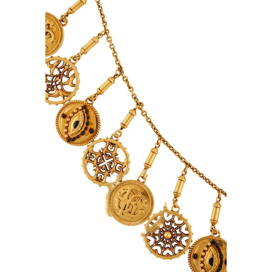 Necklaces JMS always Original Roberto Cavalli Ladies Lucky Coin Choker Necklace Necklaces JMS always Original Roberto Cavalli Ladies Lucky Coin Choker Necklace