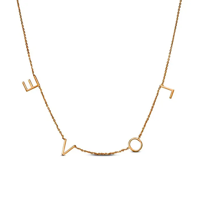 Necklaces LOVE Station Necklace in 14K Rose Gold Goldia