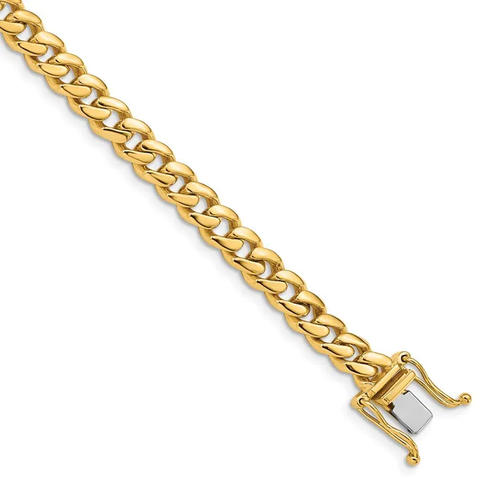 Necklaces MDS Solid 14K Yellow Gold 20 inch 57mm Hand Polished Miami Cuban Link with Box Catch Clasp Chain Necklace Necklaces MDS Solid 14K Yellow Gold 20 inch 57mm Hand Polished Miami Cuban Link with Box Catch Clasp Chain Necklace