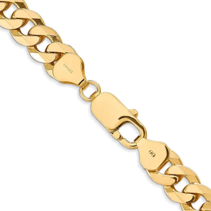 Necklaces MDS Solid 14K Yellow Gold 22 inch 8mm Flat Beveled Curb with Lobster Clasp Chain Necklace Necklaces MDS Solid 14K Yellow Gold 22 inch 8mm Flat Beveled Curb with Lobster Clasp Chain Necklace