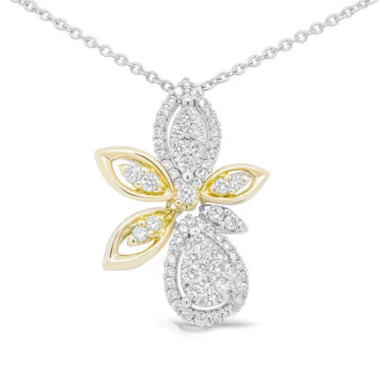 Necklaces Original Haus of Brilliance 14K White and Yellow Gold 58 Cttw Round Diamond Marquise Floral Style 18 Pendant Necklace HI Color I1I2 Clarity JMS always Necklaces Original Haus of Brilliance 14K White and Yellow Gold 58 Cttw Round Diamond Marquise Floral Style 18 Pendant Necklace HI Color I1I2 Clarity JMS always