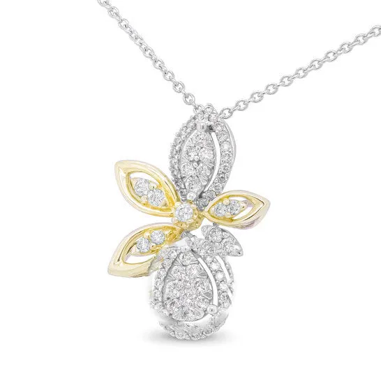 Necklaces Original Haus of Brilliance 14K White and Yellow Gold 58 Cttw Round Diamond Marquise Floral Style 18 Pendant Necklace HI Color I1I2 Clarity JMS always Necklaces Original Haus of Brilliance 14K White and Yellow Gold 58 Cttw Round Diamond Marquise Floral Style 18 Pendant Necklace HI Color I1I2 Clarity JMS always
