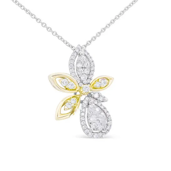 Necklaces Original Haus of Brilliance 14K White and Yellow Gold 58 Cttw Round Diamond Marquise Floral Style 18 Pendant Necklace HI Color I1I2 Clarity JMS always Necklaces Original Haus of Brilliance 14K White and Yellow Gold 58 Cttw Round Diamond Marquise Floral Style 18 Pendant Necklace HI Color I1I2 Clarity JMS always