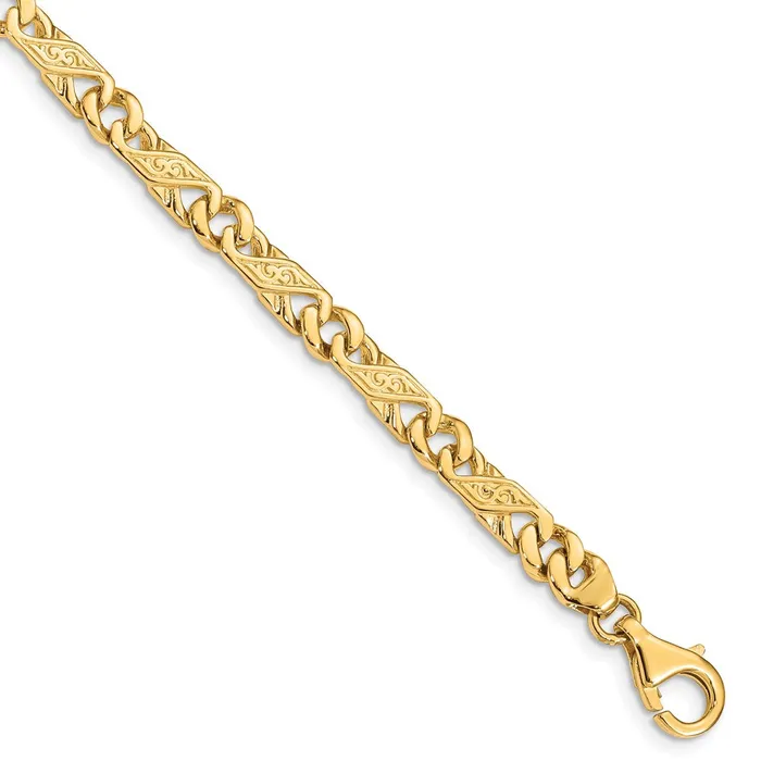 Necklaces Solid 14K Yellow Gold 20 inch 55mm Hand Polished Fancy Link with Fancy Lobster Clasp Chain Necklace MDS Necklaces Solid 14K Yellow Gold 20 inch 55mm Hand Polished Fancy Link with Fancy Lobster Clasp Chain Necklace MDS