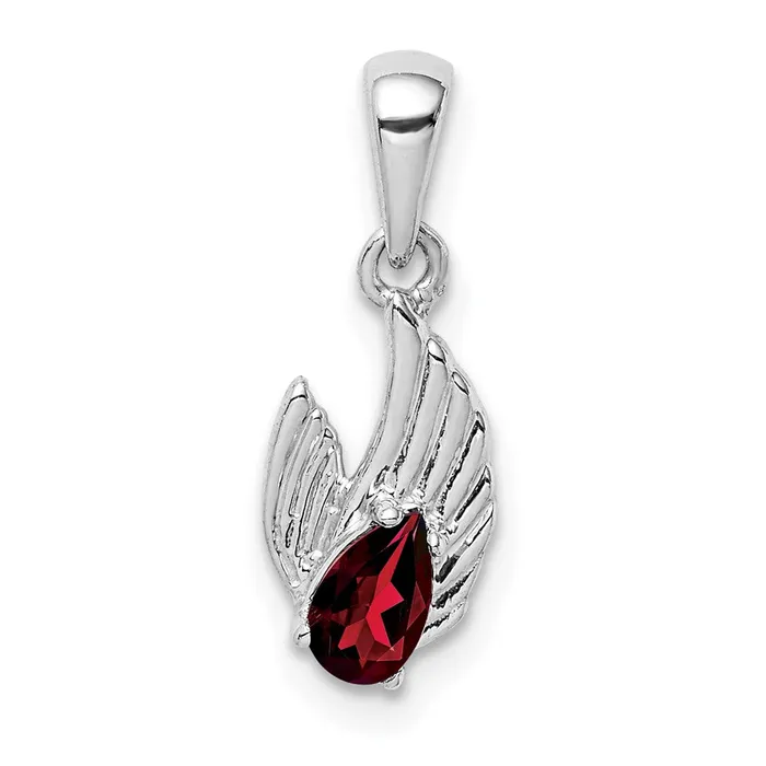Necklaces Sterling Silver Garnet Wing Pendant Goldia