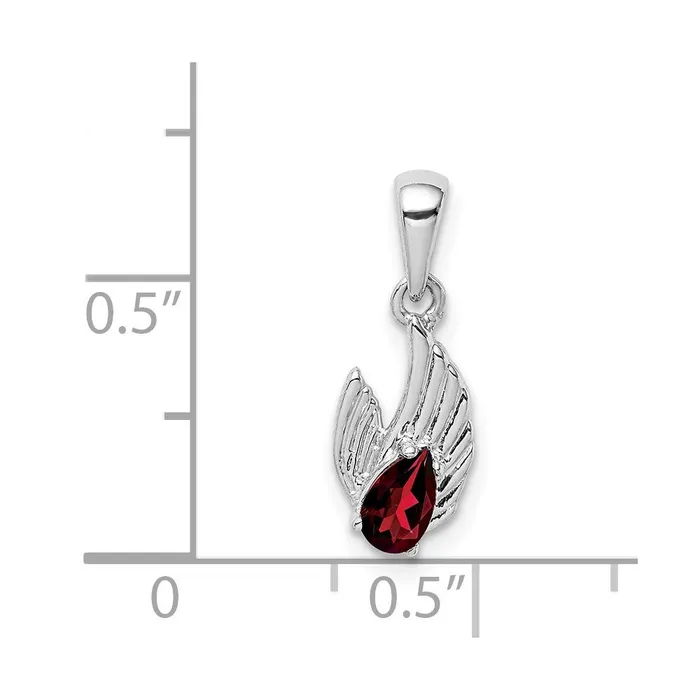 Necklaces Sterling Silver Garnet Wing Pendant Goldia