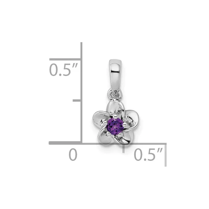 Necklaces Sterling Silver Rhodiumplated Floral Amethyst Pendant Goldia