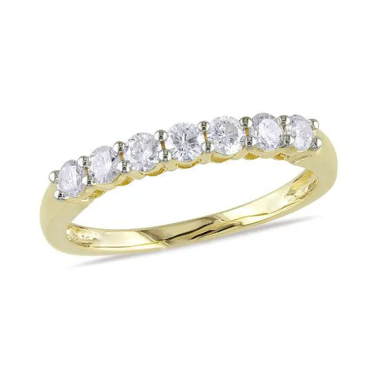 Original 12 CT Diamond TW Anniversary Ring 10k Yellow Gold GH I2I3 JMS always Rings