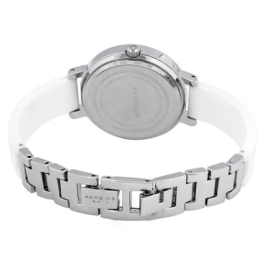 Original Akribos XXIV Silver Dial White Ceramic Ladies Watch AK758SSW JMS always Watches Original Akribos XXIV Silver Dial White Ceramic Ladies Watch AK758SSW JMS always Watches