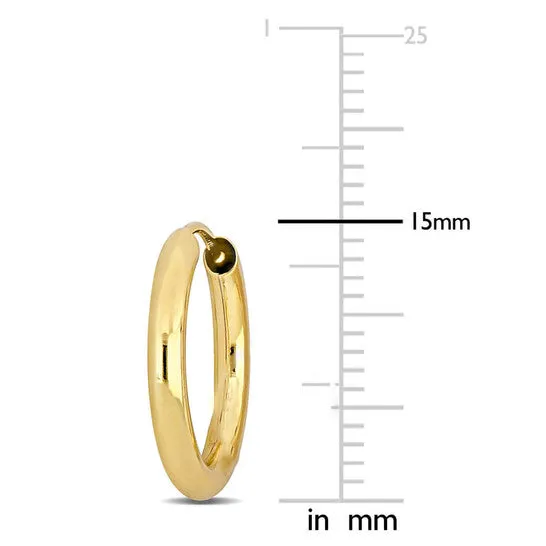 Original Amour 15mm Hoop Earrings in 14k Yellow Gold JMS always Earrings
