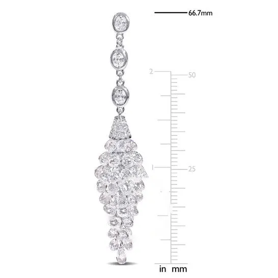 Original AMOUR 32 15 CT TW Diamond Chandelier Beaded Earrings In 18k White Gold JMS always Earrings