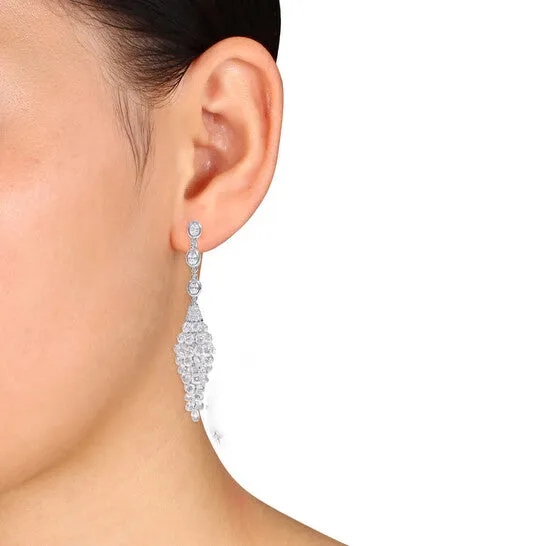 Original AMOUR 32 15 CT TW Diamond Chandelier Beaded Earrings In 18k White Gold JMS always Earrings