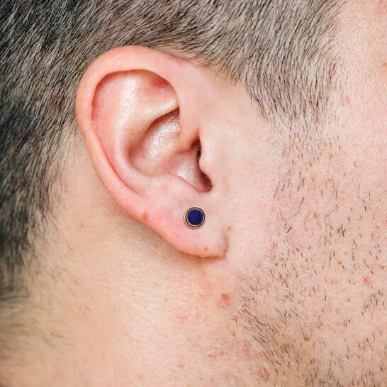 Original AMOUR 58 CT TGW Lapis Stud Earrings In Yellow Plated Sterling Silver JMS always Earrings Original AMOUR 58 CT TGW Lapis Stud Earrings In Yellow Plated Sterling Silver JMS always Earrings