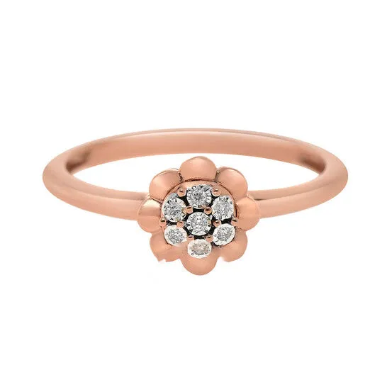 Original Bliss 18K Rose Gold Diamond Cluster Ring sz 625 20089427 JMS always Rings