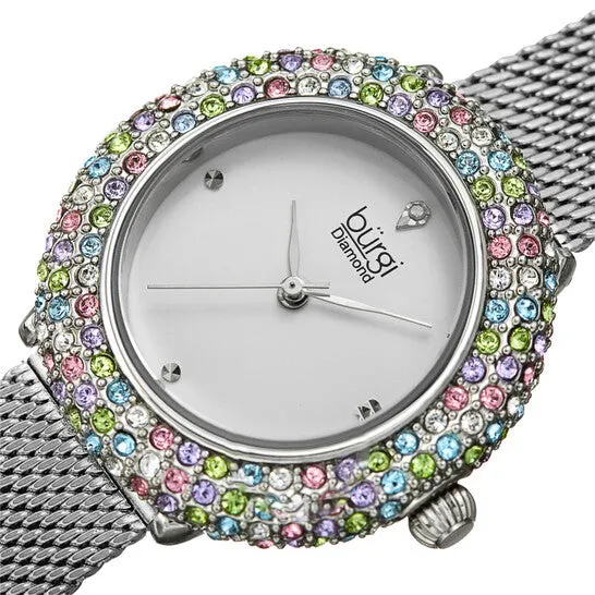 Original Burgi Quartz Diamond Silver Dial Ladies Watch BUR258SS JMS always Watches Original Burgi Quartz Diamond Silver Dial Ladies Watch BUR258SS JMS always Watches