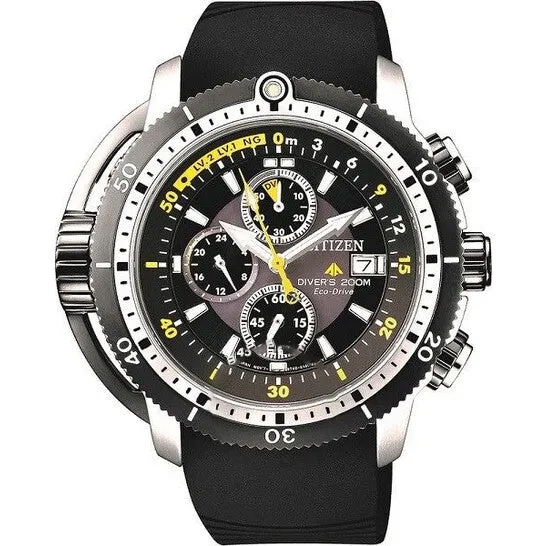 Original Citizen Aqualand Chronograph Black Dial Watch BJ212716E JMS always Watches