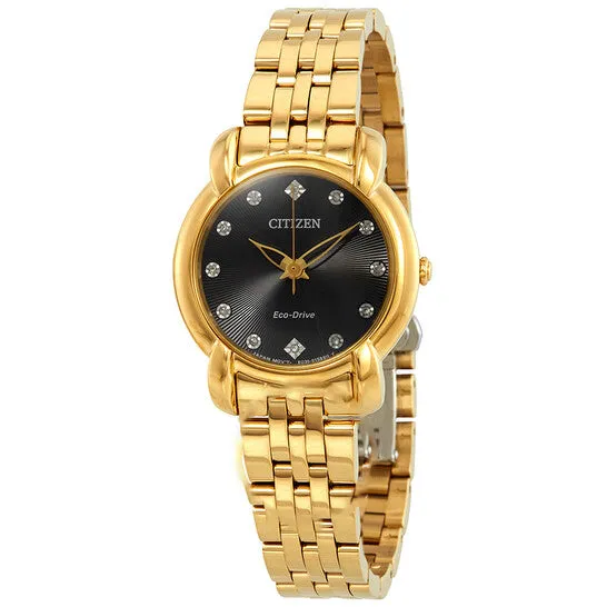 Original Citizen Jolie Black Diamond Dial Ladies Watch EM071259E JMS always Watches Original Citizen Jolie Black Diamond Dial Ladies Watch EM071259E JMS always Watches
