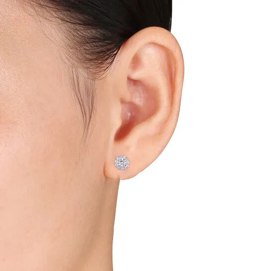 Original Created Forever 34 CT TW Lab Created Diamond Halo Stud Earrings in 14k White Gold JMS always Earrings Original Created Forever 34 CT TW Lab Created Diamond Halo Stud Earrings in 14k White Gold JMS always Earrings