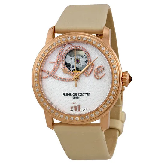 Original Frederique Constant Heart Beat Vanilla Dial White Satin Ladies Watch 310LHB2PD4 JMS always Watches Original Frederique Constant Heart Beat Vanilla Dial White Satin Ladies Watch 310LHB2PD4 JMS always Watches