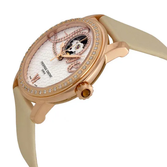 Original Frederique Constant Heart Beat Vanilla Dial White Satin Ladies Watch 310LHB2PD4 JMS always Watches Original Frederique Constant Heart Beat Vanilla Dial White Satin Ladies Watch 310LHB2PD4 JMS always Watches